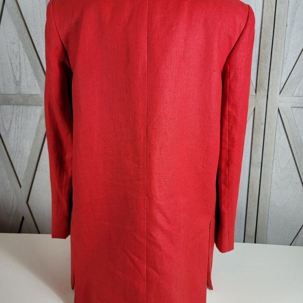 Moygashel 100% Linen - Fully Lined - Red Blazer. Made In Guatemala - Sz Small - Picture 2 of 16